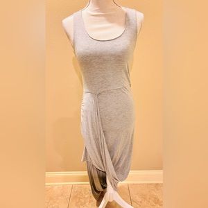 HOT MIAMI Grey Maxi Dress. Double Lined Stretch knit Fabric. Size MEDIUM